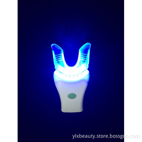 Sonic pulsation teeth whitening led light 7 led mouth tray with brushes